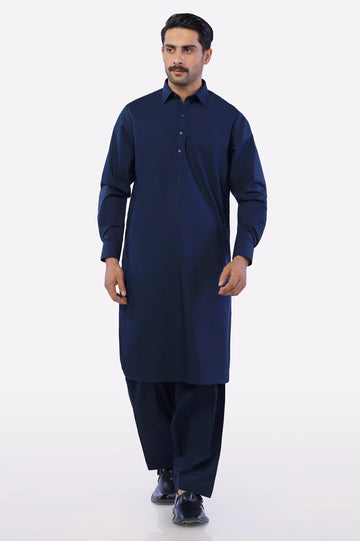 Navy Blue Cotton Shalwar Kameez