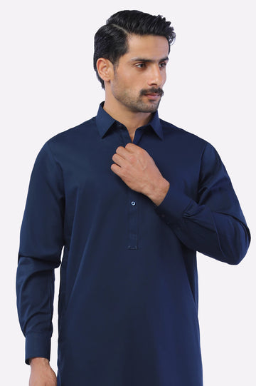 Navy Blue Cotton Shalwar Kameez