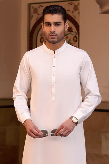 Off White Cotton Shalwar Kameez