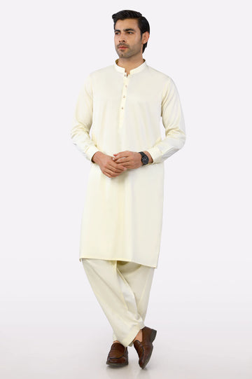 Cream Cotton Shalwar Kameez