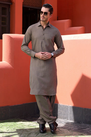Light Brown Wash & Wear Shalwar Kameez