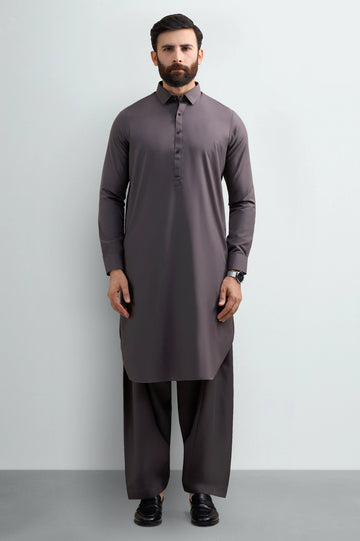 Light Grey Wash & Wear Shalwar Kameez