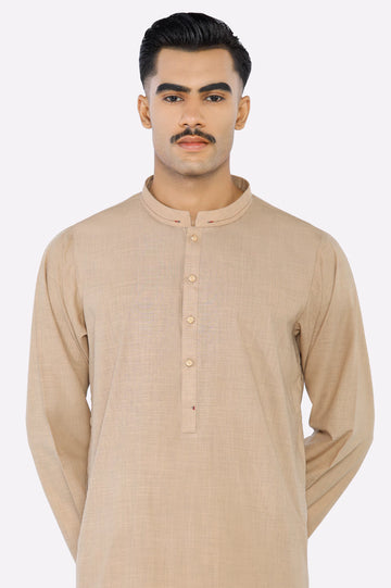 Brown Wash & Wear Kurta Pajama