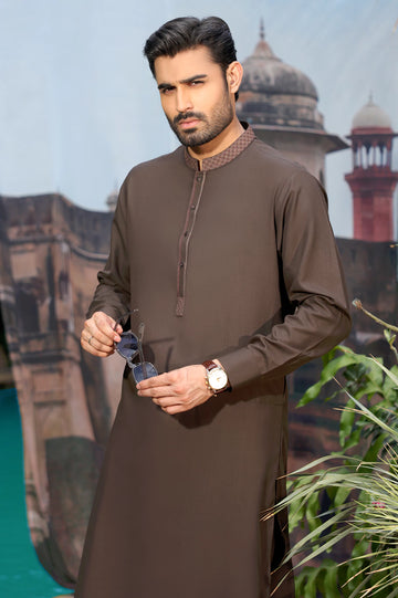 Coffee Brown Wash & Wear Shalwar Kameez