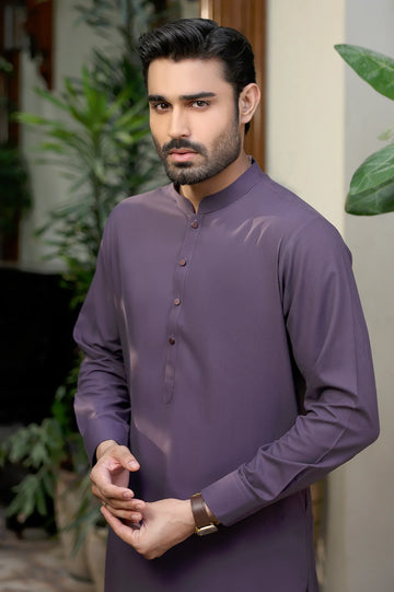 Dark Purple Wash & Wear Shalwar Kameez