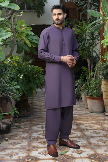 Dark Purple Wash & Wear Shalwar Kameez
