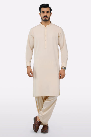 Fawn Wash & Wear Shalwar Kameez