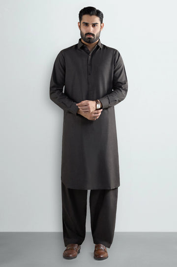 Dark Brown Wash & Wear Shalwar Kameez