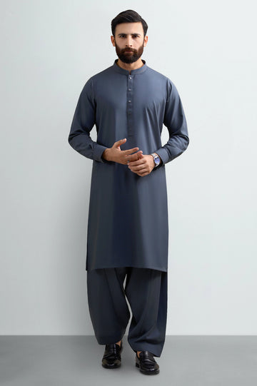Dark Grey Wash & Wear Shalwar Kameez