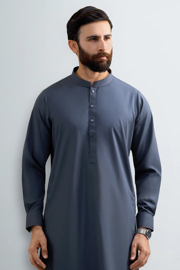Dark Grey Wash & Wear Shalwar Kameez