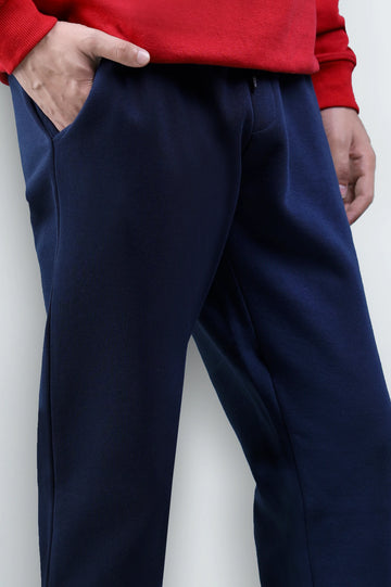 Navy Blue Casual Knitted Trouser