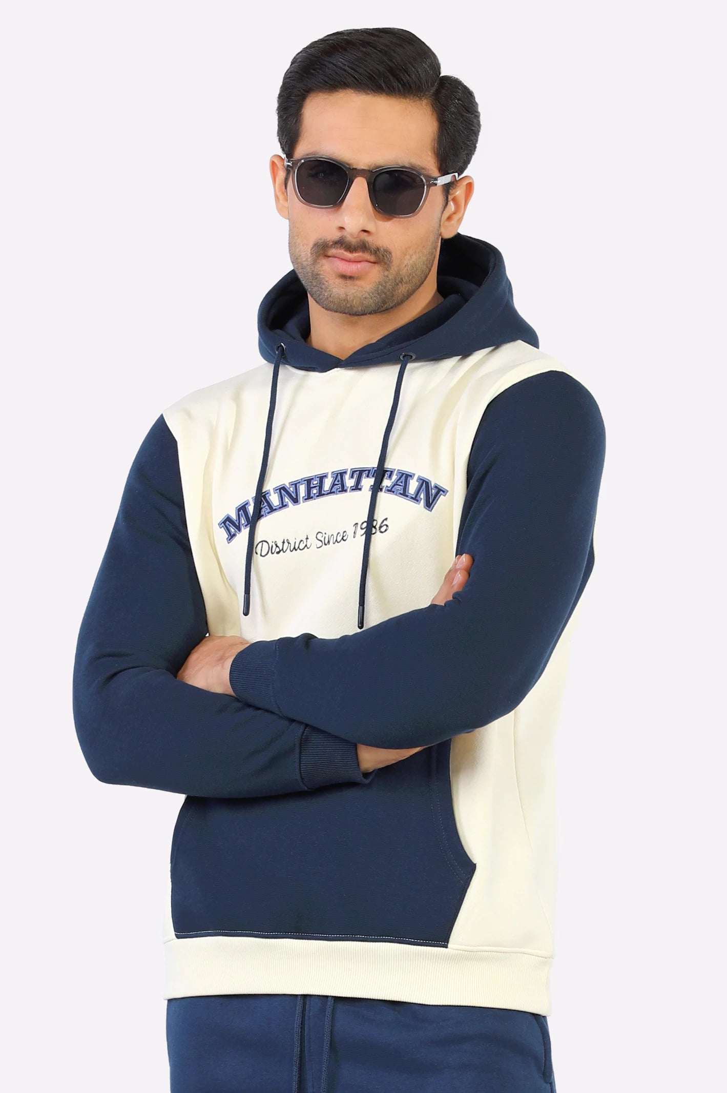 Navy blue sales off white hoodie