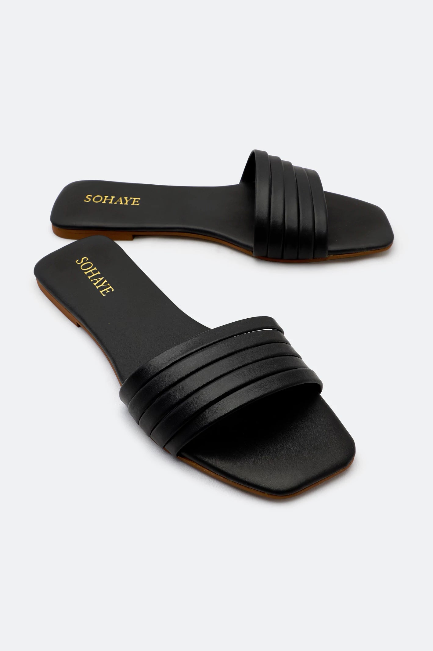 Black slipper hotsell shoes womens