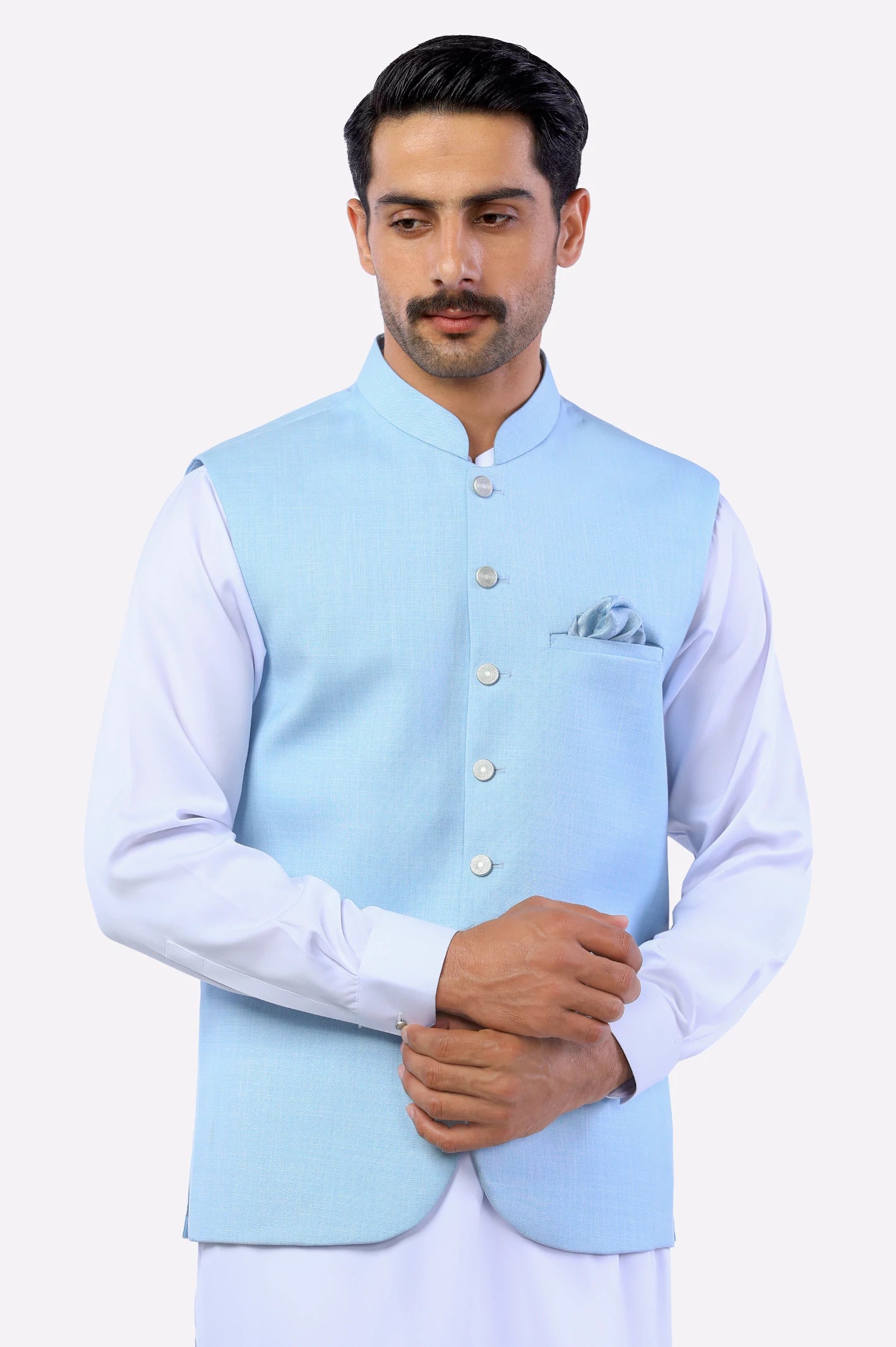 Light blue waistcoat mens clearance