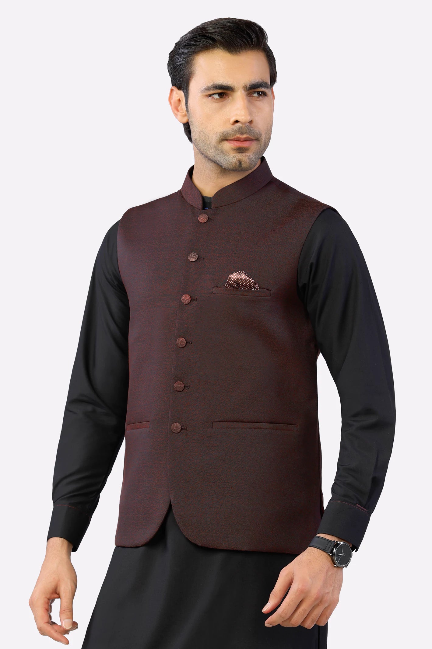 Maroon color waistcoat clearance