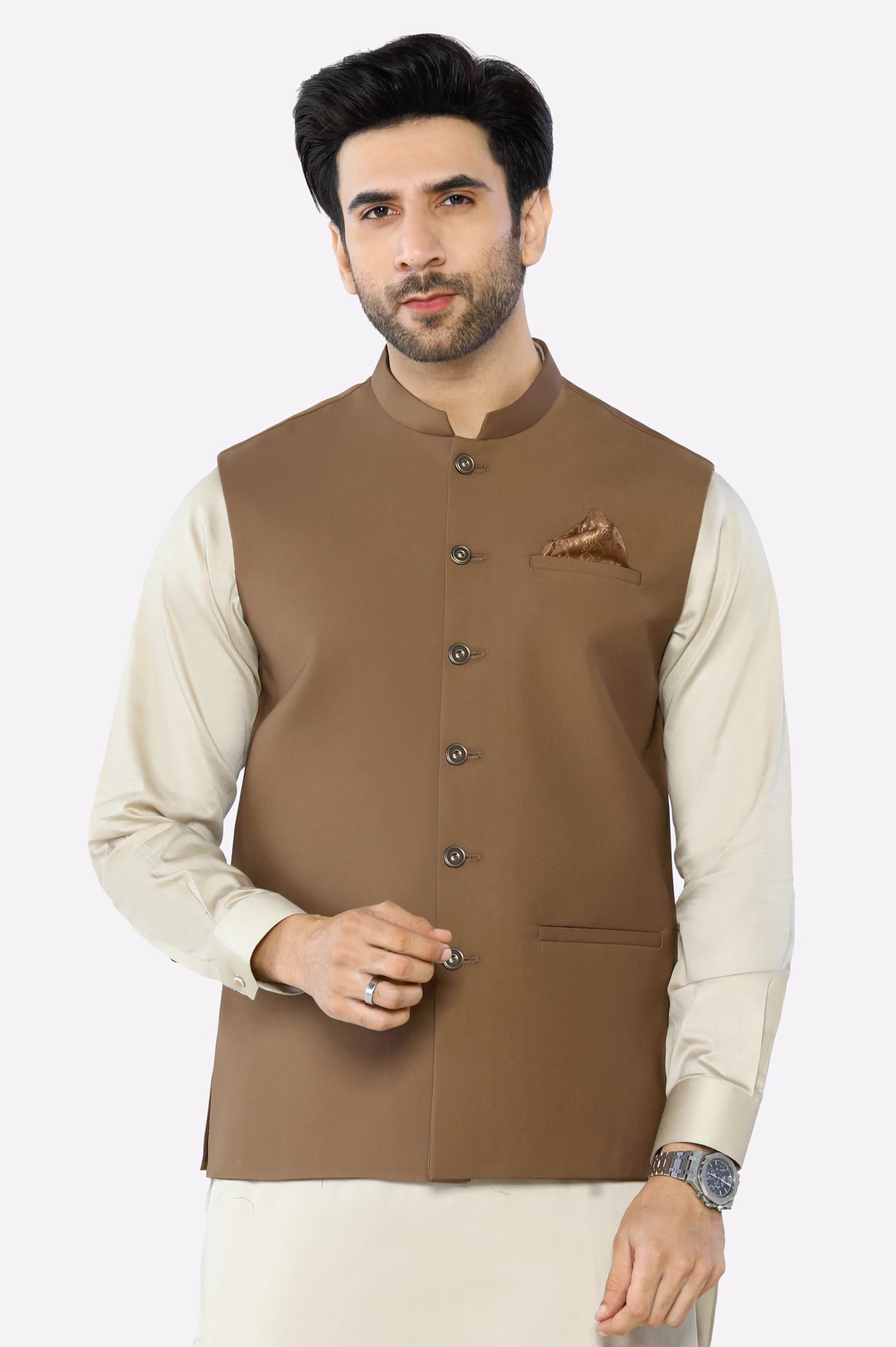 Waist Coat Camel Color Waistcoat Indian Designer Brown Nehru
