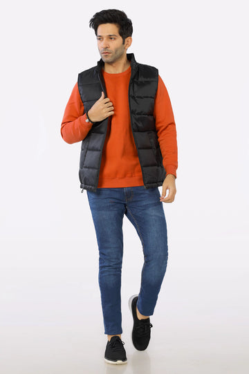 Black Puffer Vest for Men's