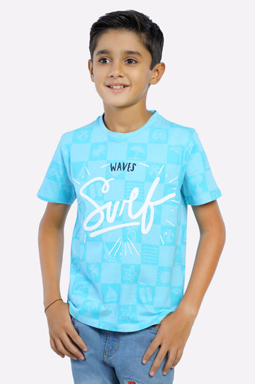 Blue Surf Printed T-Shirt