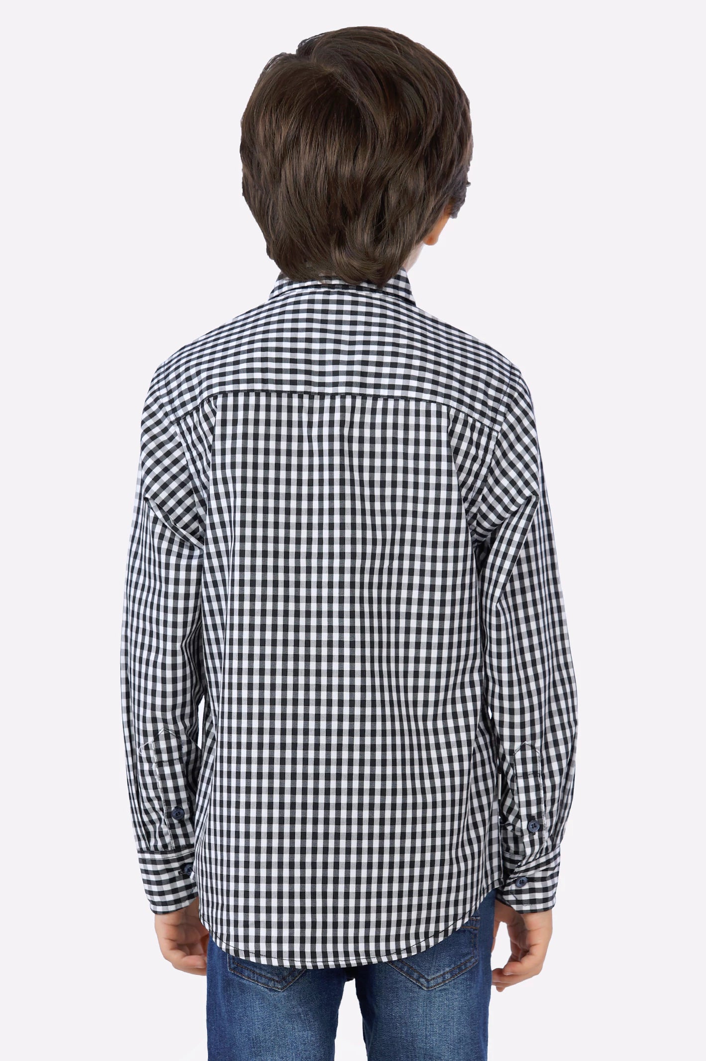Black Gingham Check Boys Shirt From Diners