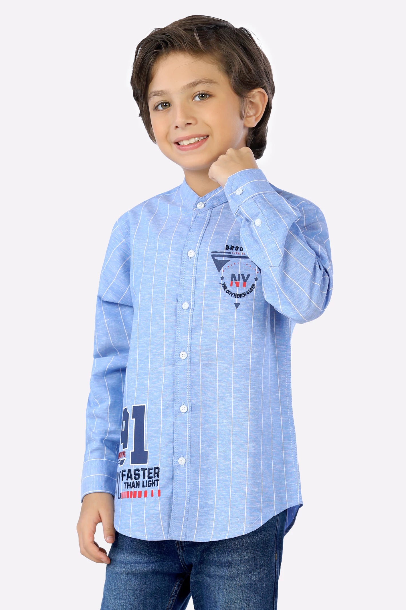 Blue Pinstripe Boys Shirt From Diners