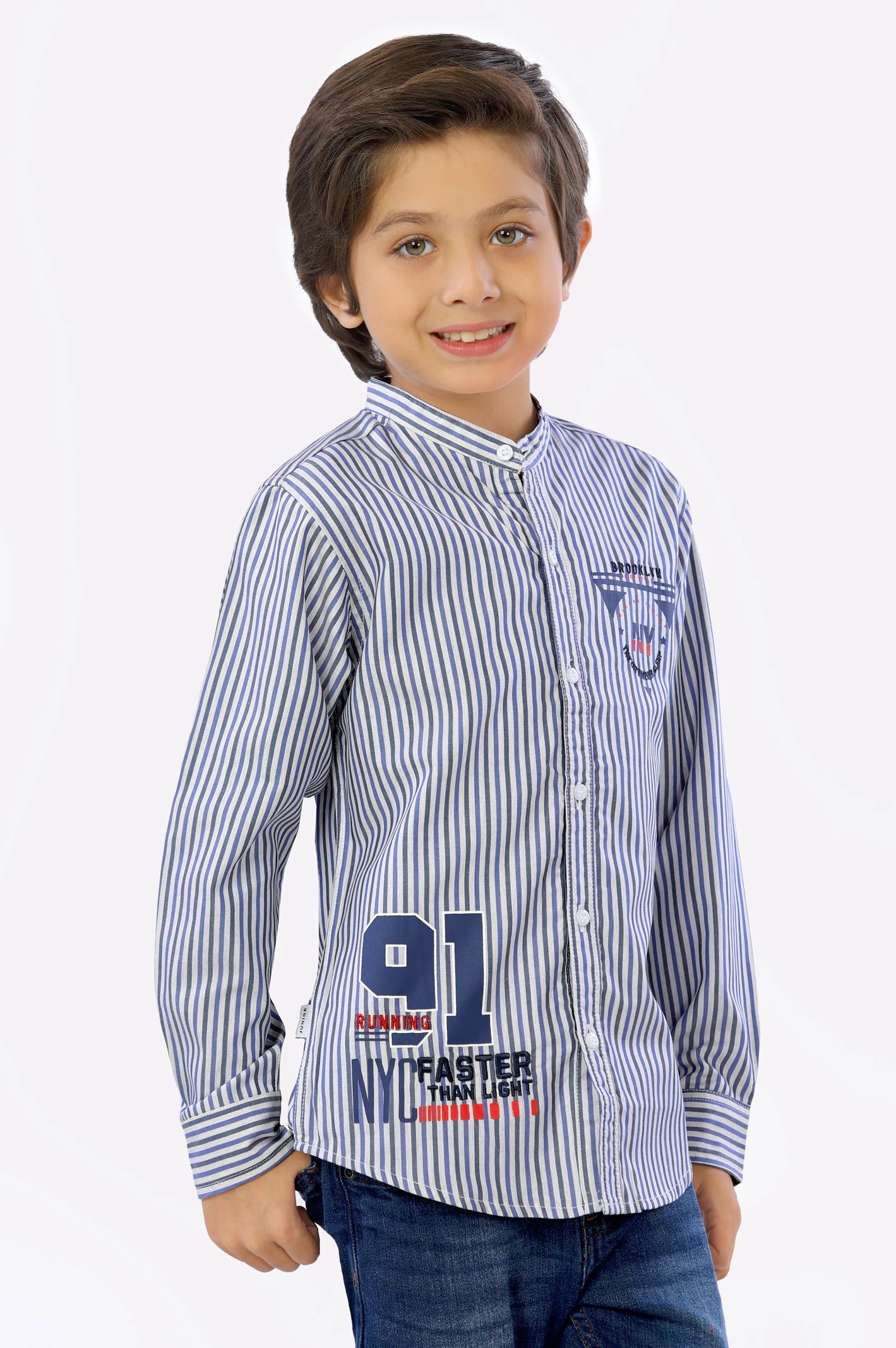 Blue Bengal Stripes Boys Shirt From Diners