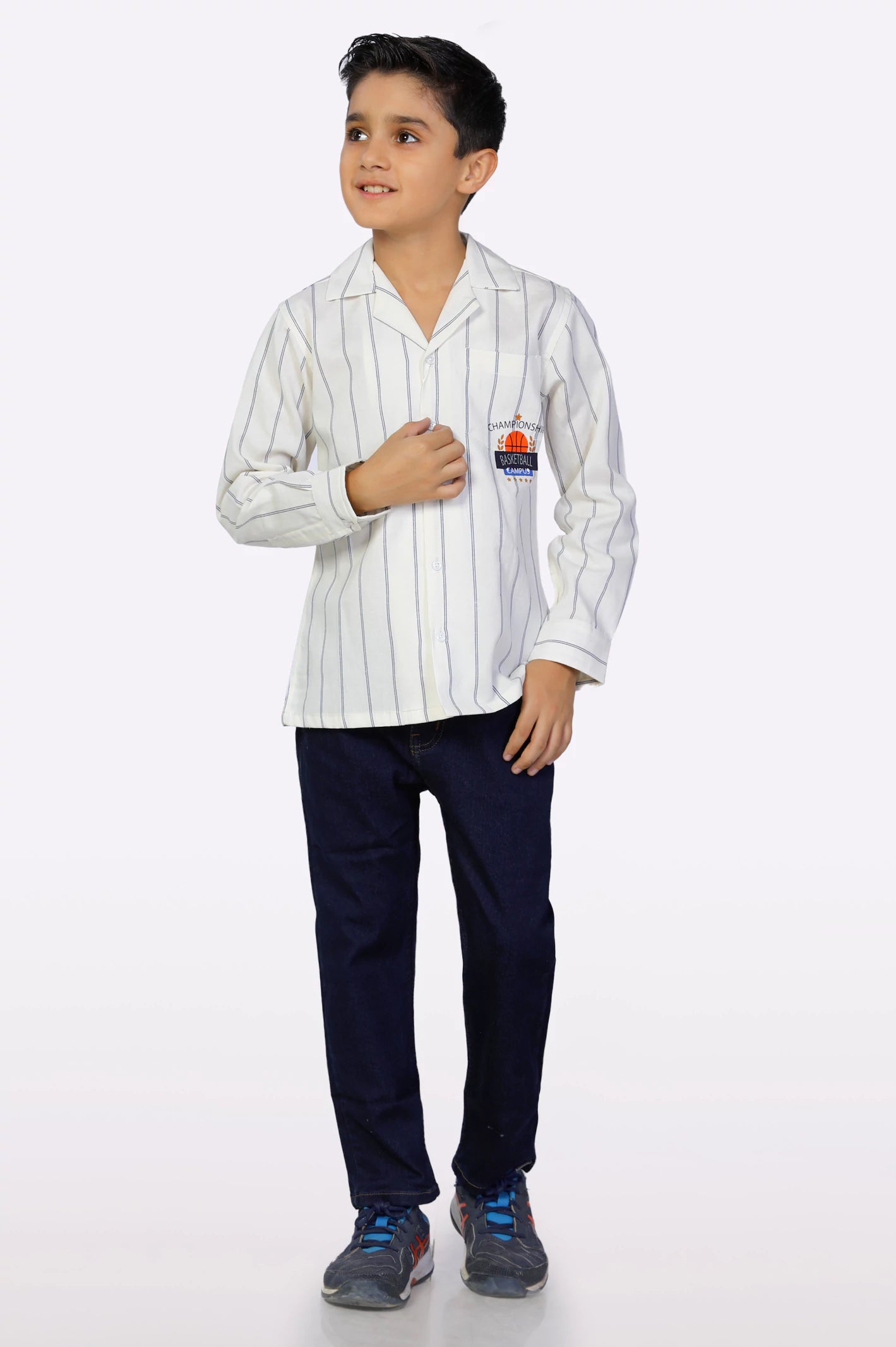 White Stripe Boys Shirt From Diners