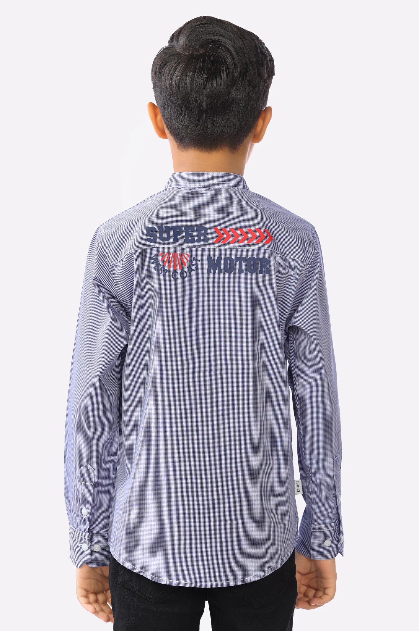 Blue Minicheck Boys Shirt From Diners