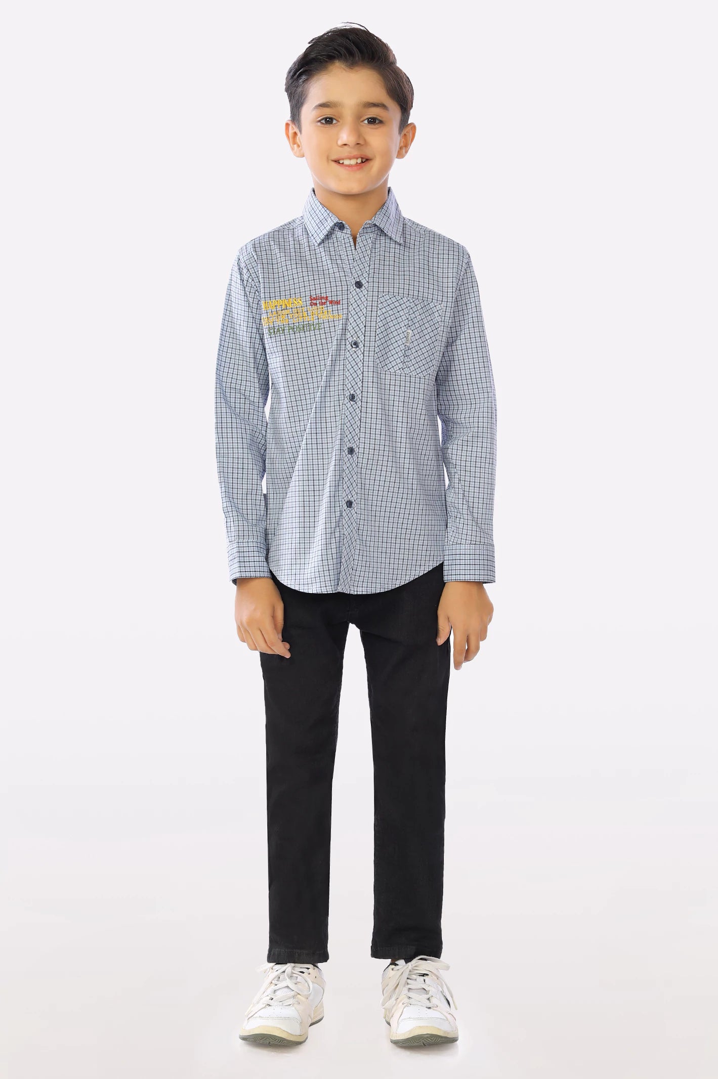 Grey Tattersall Check Boys Shirt From Diners