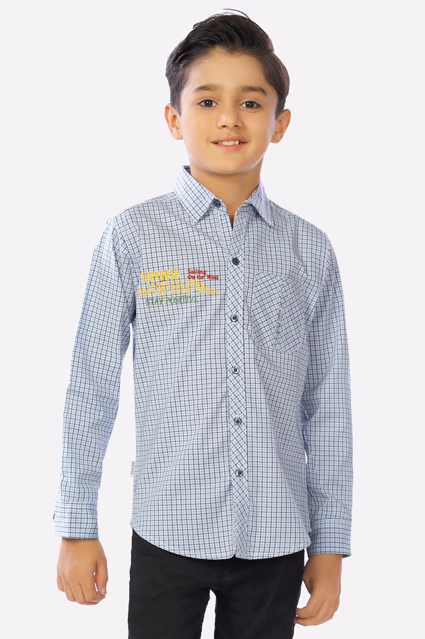Grey Tattersall Check Boys Shirt From Diners