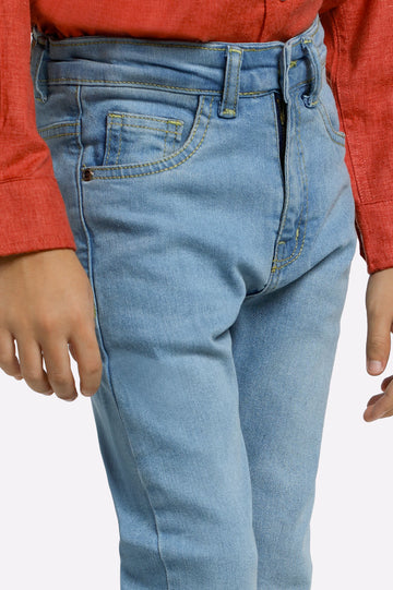 Light Blue Slim Fit Denim Jeans