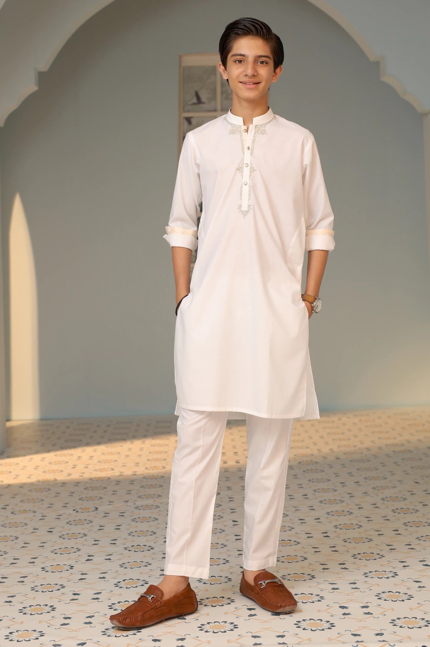 Off White Boys Kurta Pajama – Diners Pakistan - Main Image