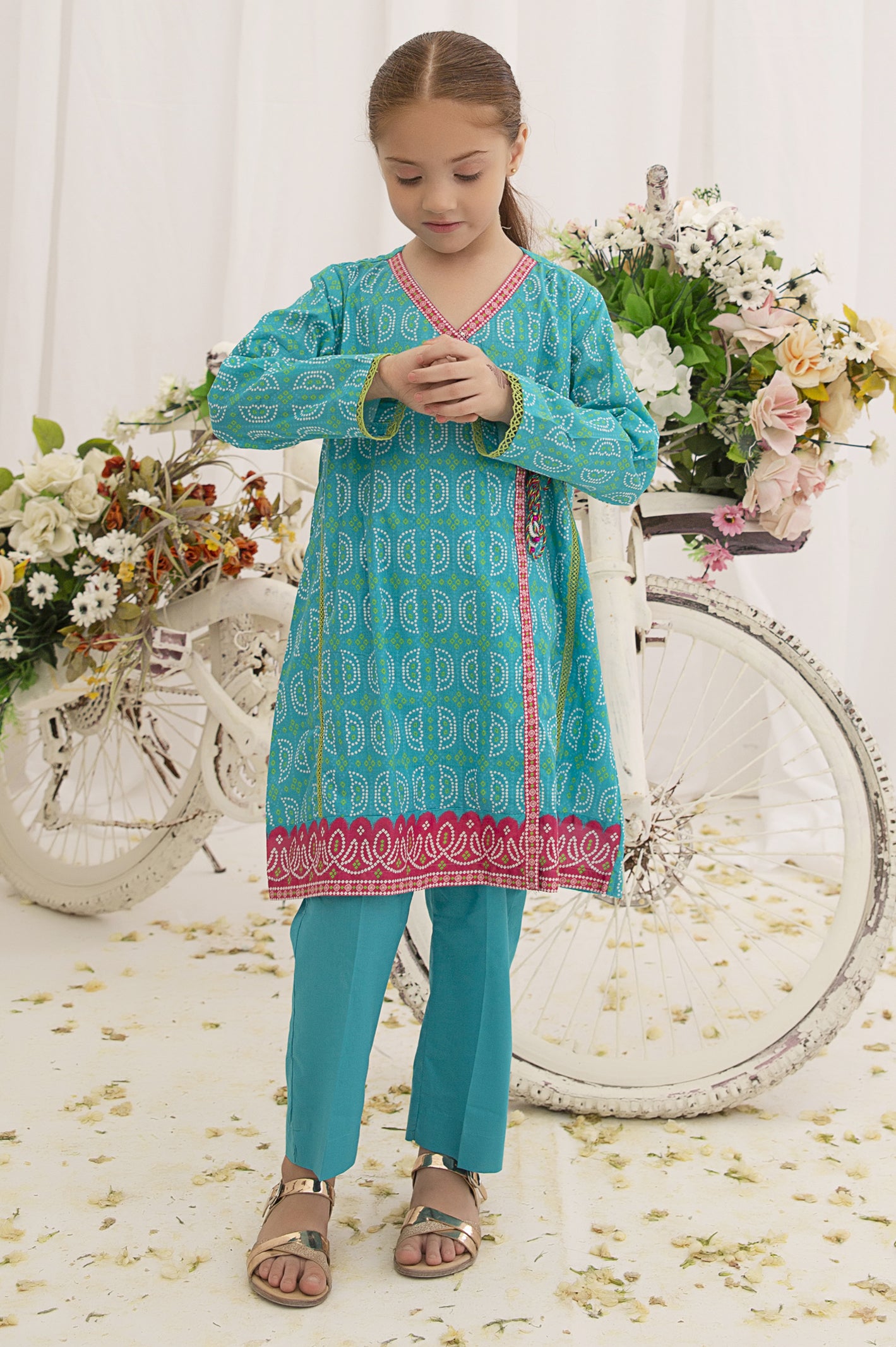 Sky Blue Girls Kurti From Diners