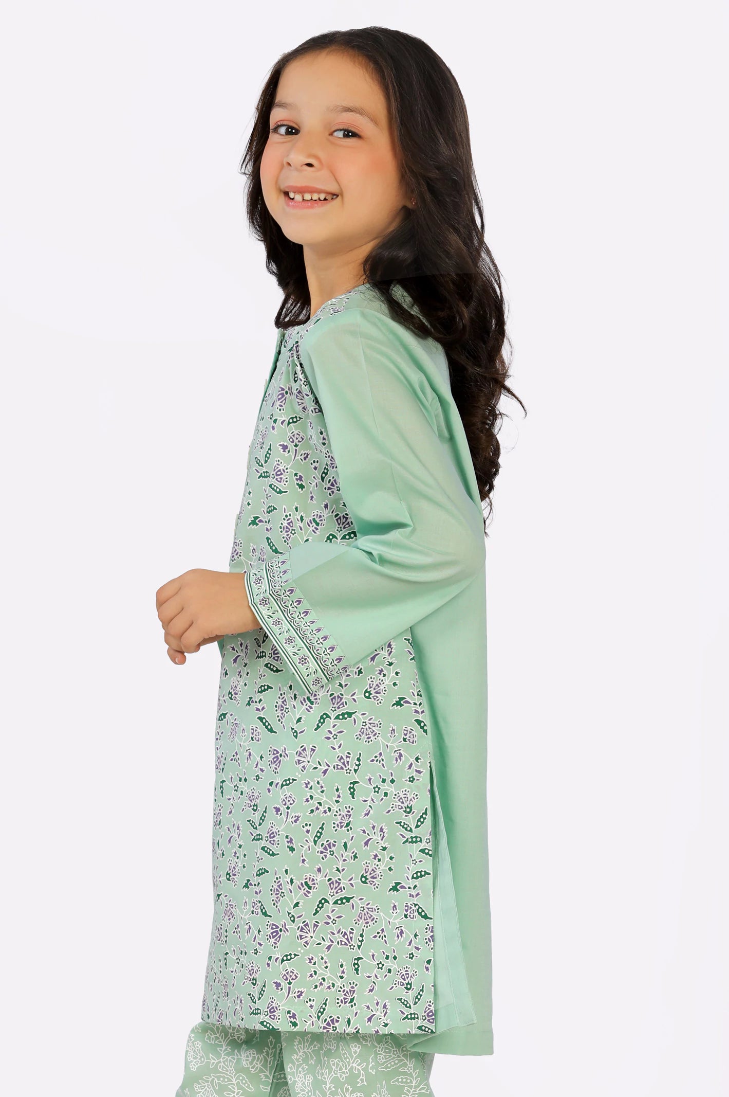 Cambric Block Printed Girls 2PC Suit From Diners