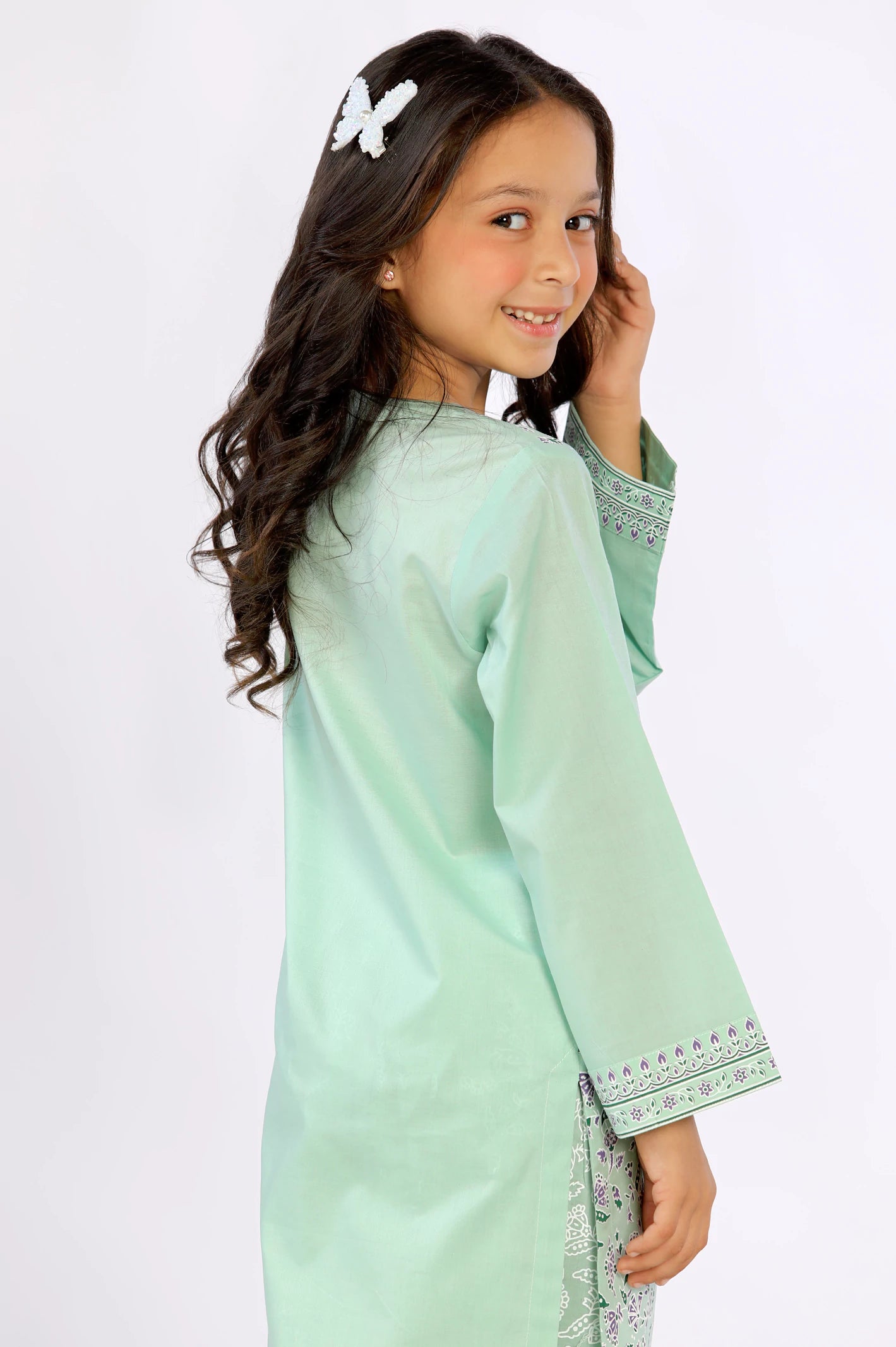 Cambric Block Printed Girls 2PC Suit From Diners