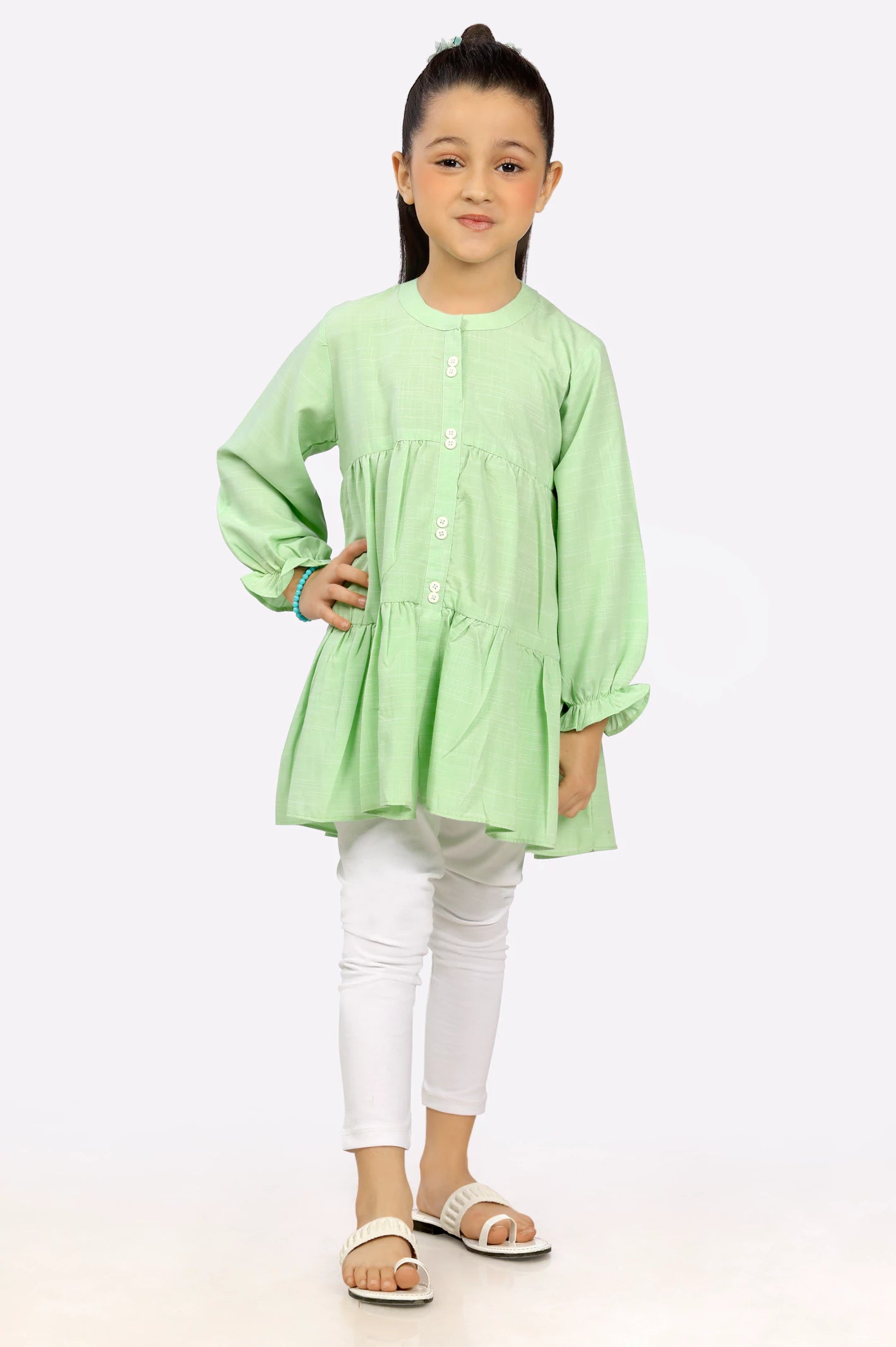 Light Green Dyed Girls Kurti From Diners