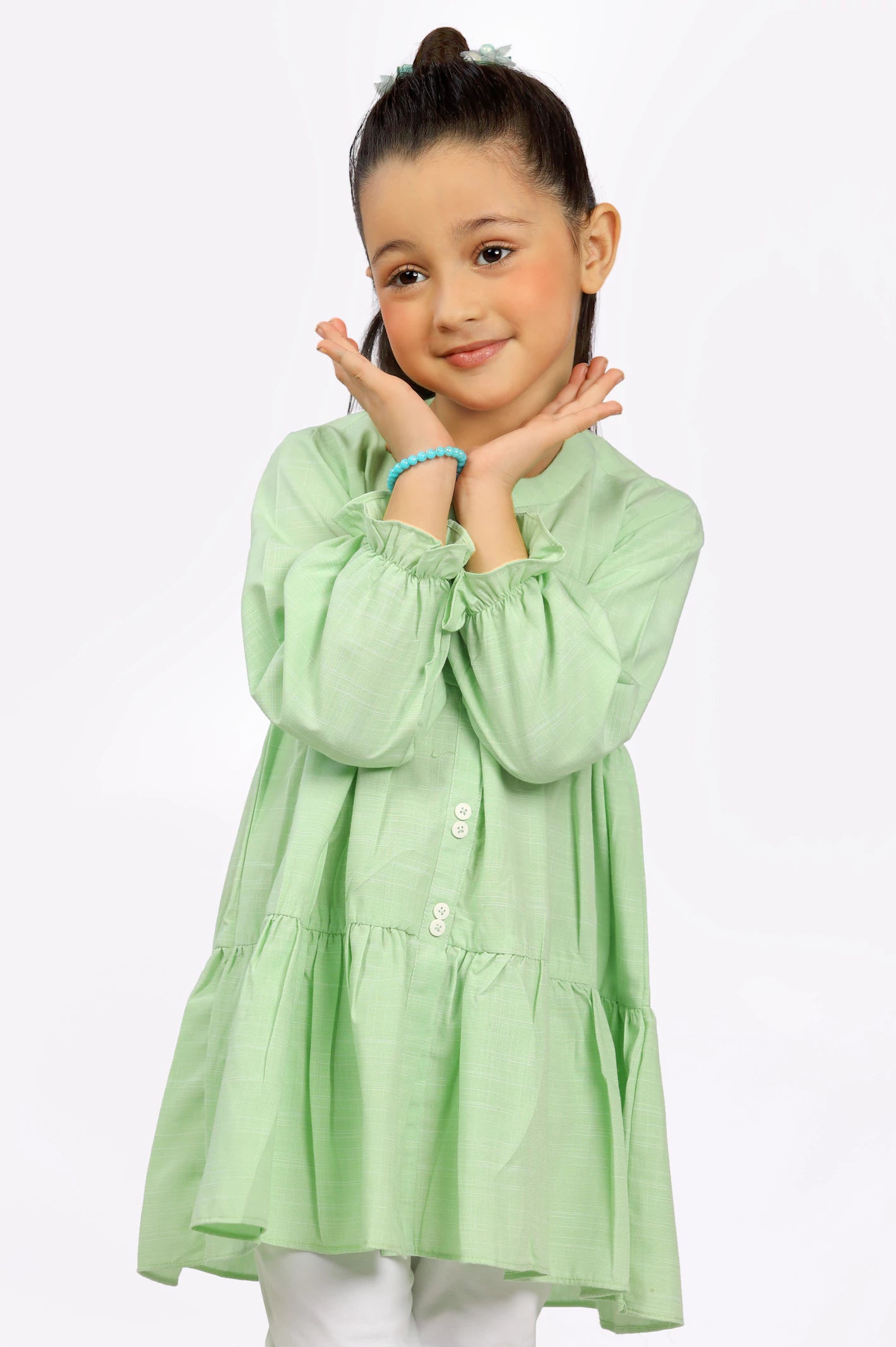 Light Green Dyed Girls Kurti From Diners