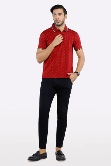 Red All Over Printed Polo