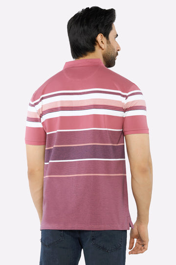Pink Yarn Dyed Polo
