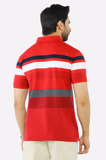 Red Yarn Dyed Polo