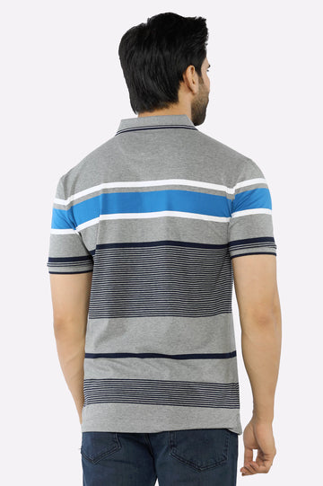 Heather Grey Yarn Dyed Polo