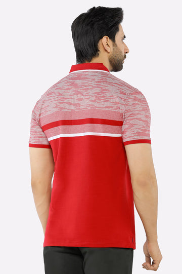 Red Yarn Dyed Polo