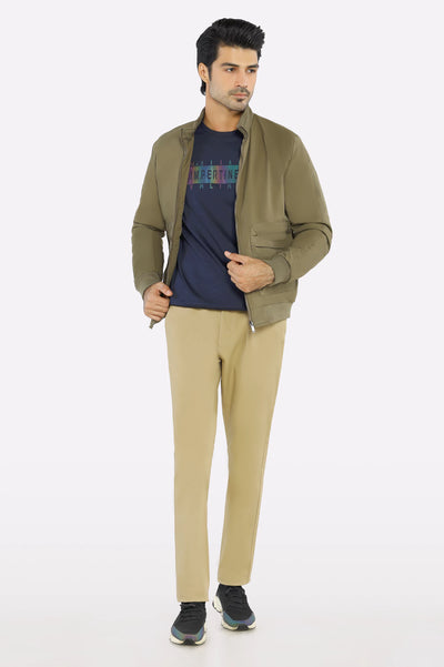 Men’s Stand Collar Multi-Pockets Olive Jacket Men’s Stand Collar Multi-Pockets Olive Jacket