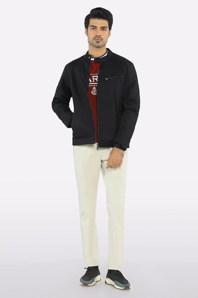 Men’s Cafe Racer Cotton Black Jacket Men’s Cafe Racer Cotton Black Jacket