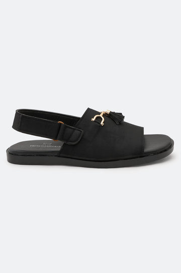 Black Casual Slides Sandal