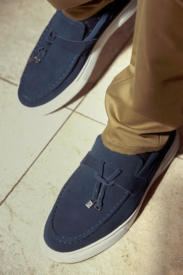 Suede Leather Tassel Loafers