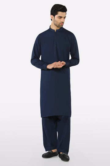 Navy Blue Wash & Wear Fabric