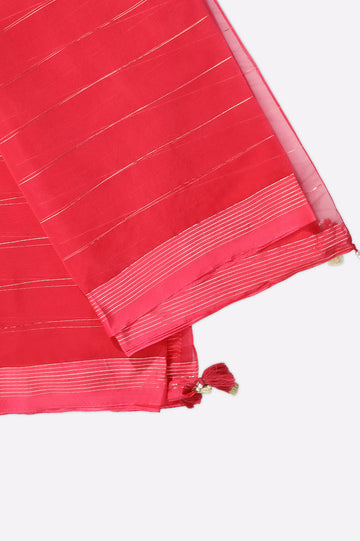 Light Pink Zari Organza Dupatta