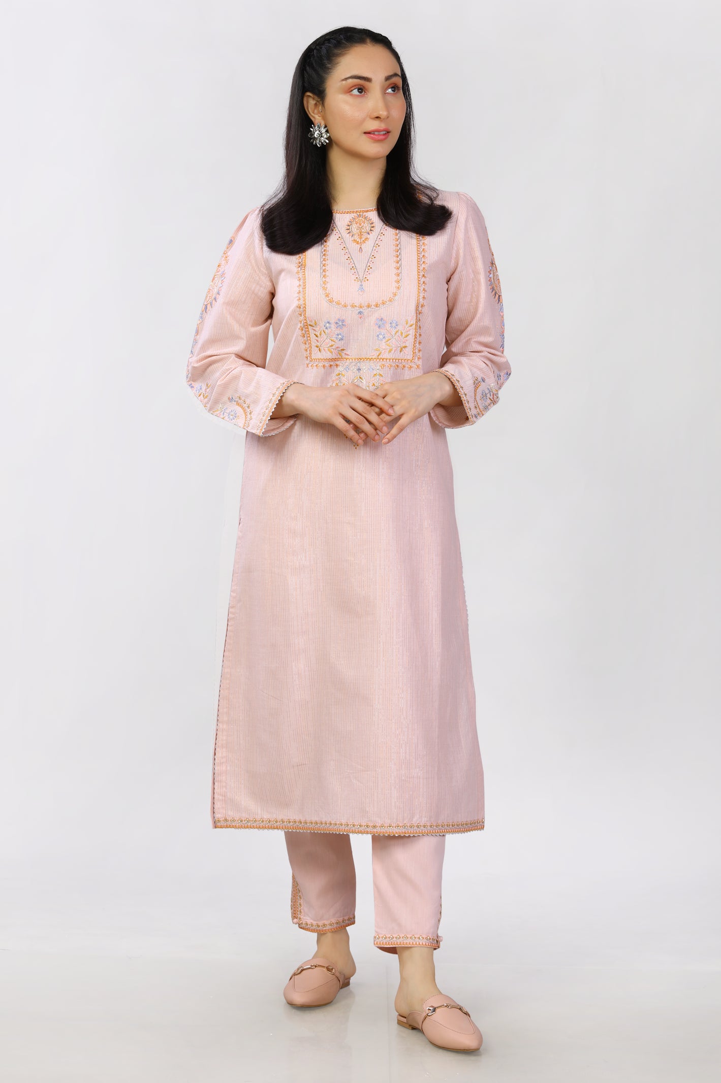 2PC Dyed Embroidered Suit From Diners