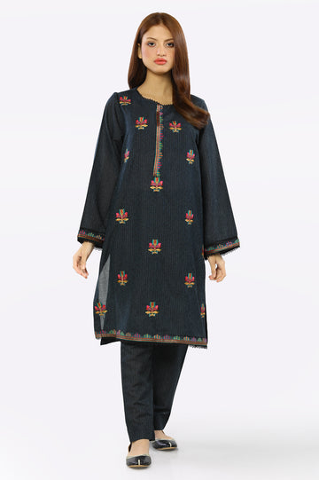 2PC Embroidered Dark Blue Suit From Diners