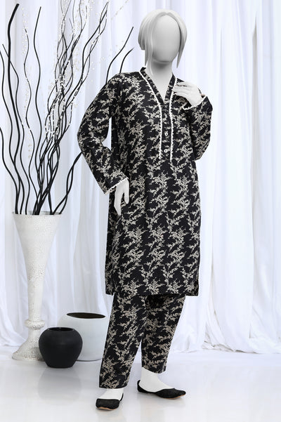 2PC Cambric Printed Black Suit From Diners 2PC Cambric Printed Black Suit From Diners